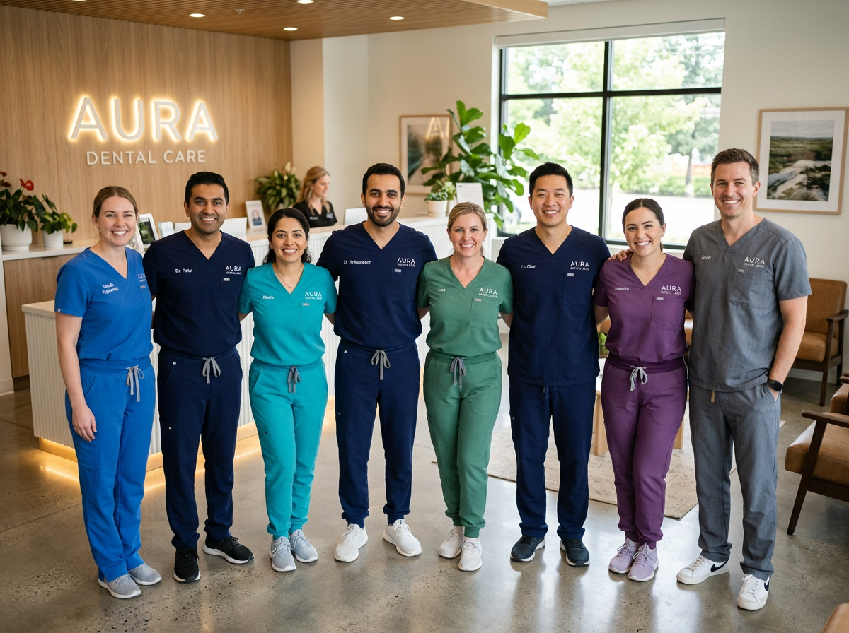 ABC Dentistry team of doctors and hygienists posing warmly